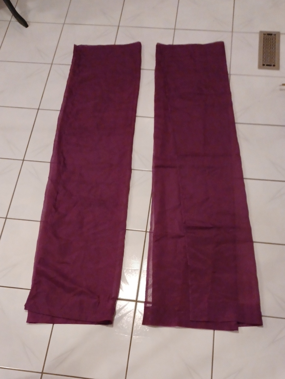 4/$40 Sheer Purple Curtains - Set Of 2 Pieces